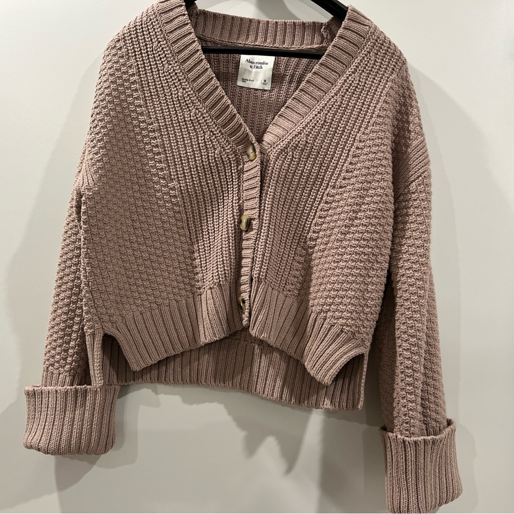 COPY - Abercrombie and Fitch, button-down cardigan, beige size medium